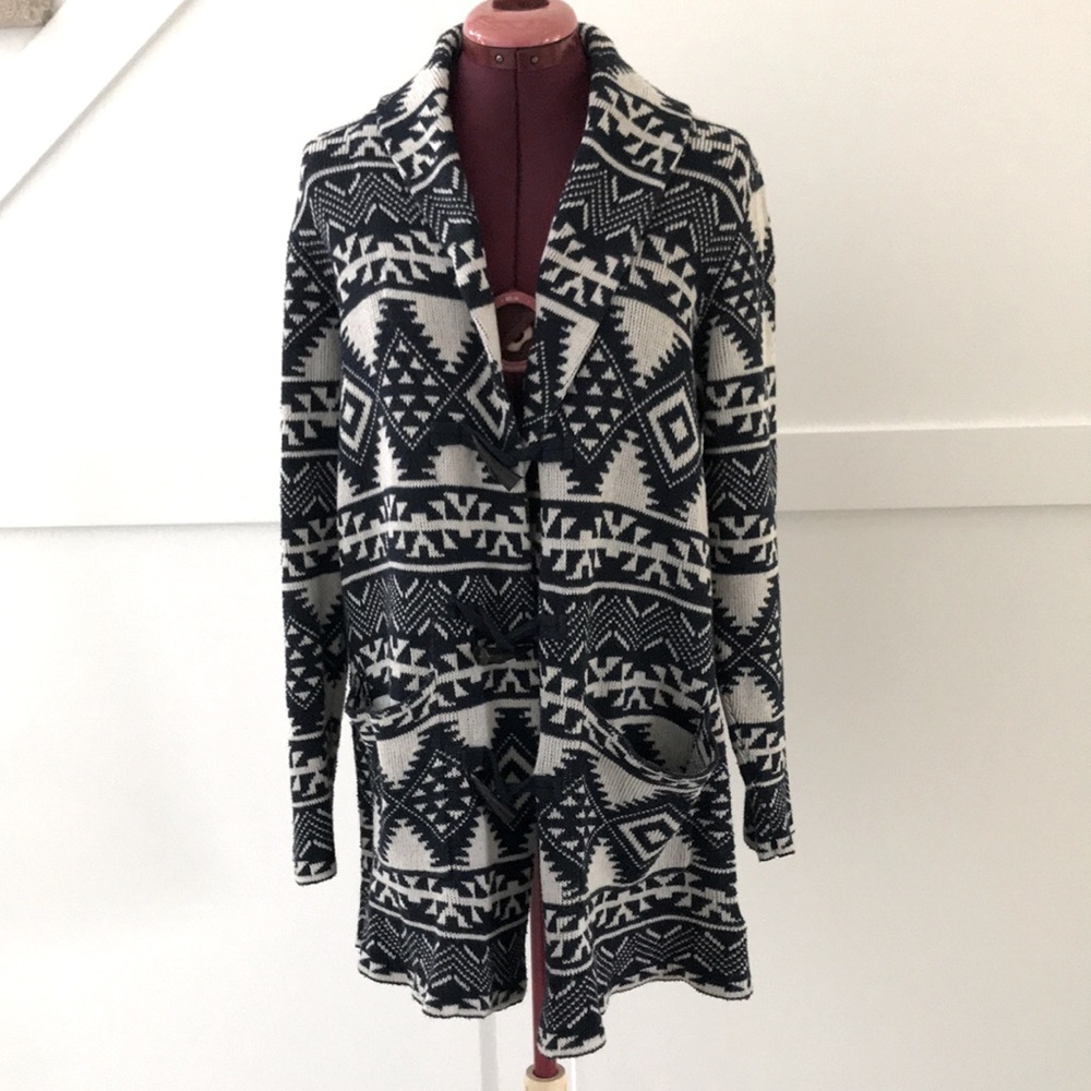 Western Aztec Cardigan Sweater Size L